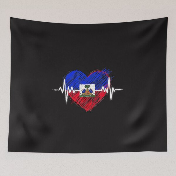 Artikelvorschau, Haiti Unabhängigkeitstag, Tag der haitianischen Flagge, patriotisches Design mit Herzschlagmotiv entworfen und verkauft von kiralynstration.
