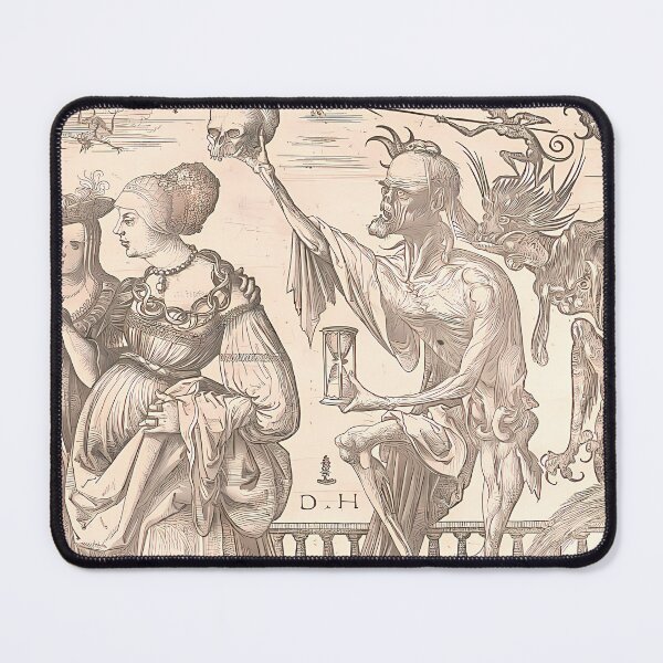Item preview, Skeleton Woman with Devil | Skull Art designed and sold by GammaRay.