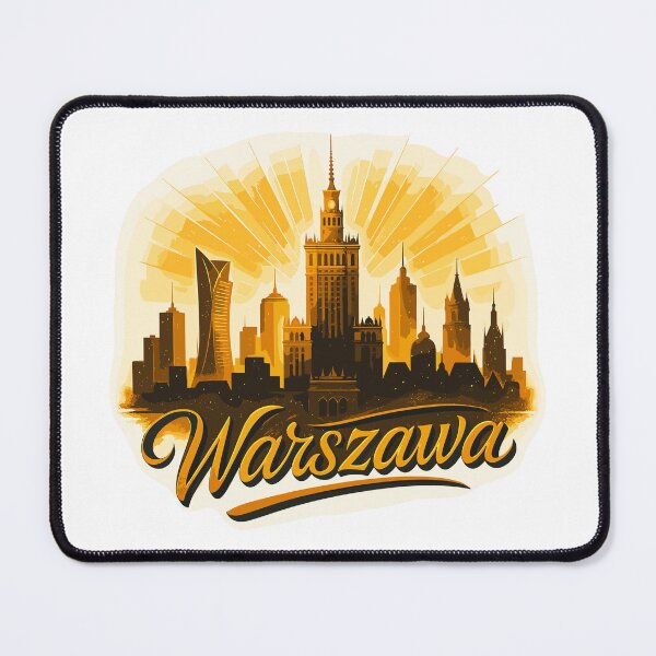 Item preview, Warszawa Skyline Gold – Modern Epic Design designed and sold by Pineapple-Tree.