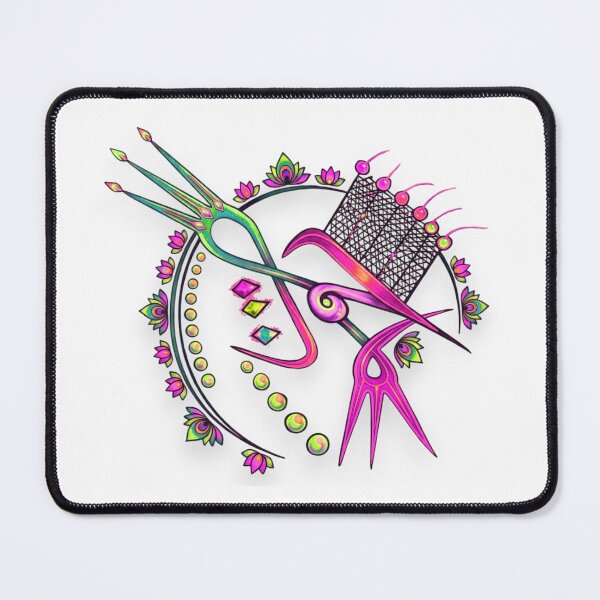 Item preview, Neon Trident and Lotus Crest Illustration designed and sold by blacK1982White.