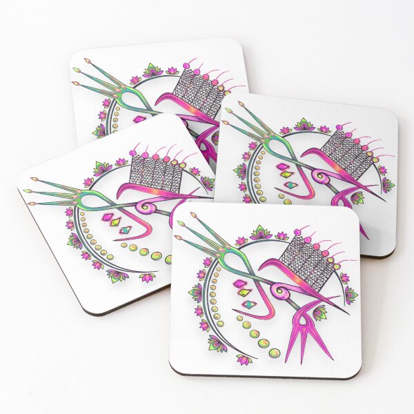 Item preview, Neon Trident and Lotus Crest Illustration designed and sold by blacK1982White.