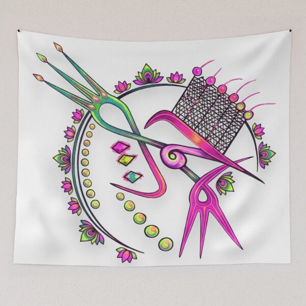 Item preview, Neon Trident and Lotus Crest Illustration designed and sold by blacK1982White.