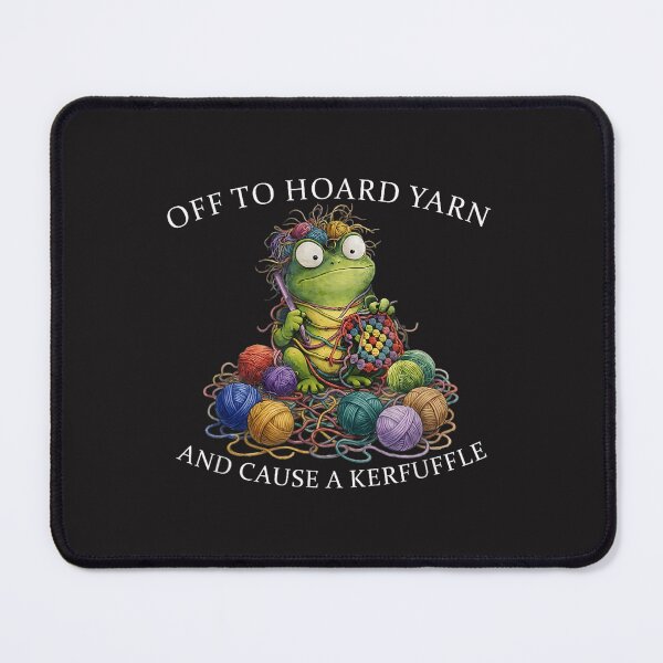 Item preview, Funny Yarn Lover Frog Crochet Knitting Retro Craft Design designed and sold by kiralynstration.