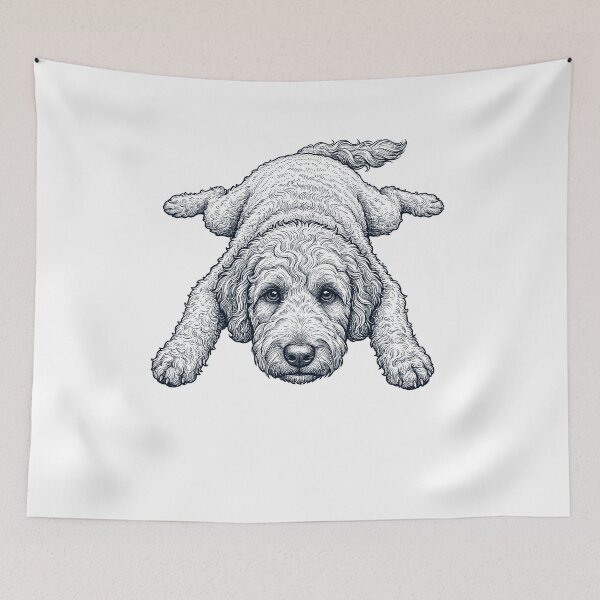 Item preview, Vintage Goldendoodle Splooting Dog Mom Dad Lover designed and sold by DoodleTortle.