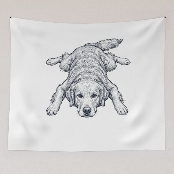 Item preview, Vintage Golden Retriever Splooting Dog Mom Dad Lover designed and sold by DoodleTortle.