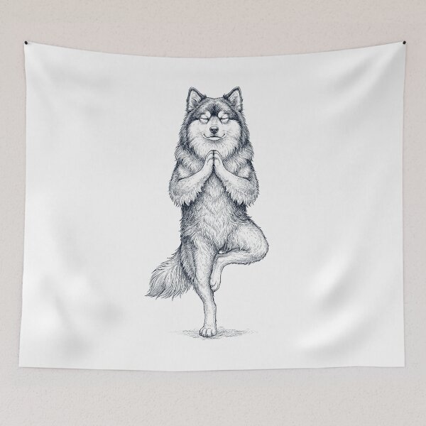 Item preview, Vintage Finnish Lapphund Yoga Tree Pose Dog Mom Lover designed and sold by TerryConnells.