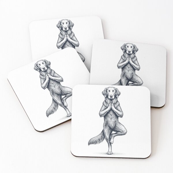 Item preview, Vintage Flat Coated Retriever Yoga Tree Pose Dog Mom Lover designed and sold by TerryConnells.