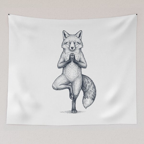 Item preview, Vintage Fox Yoga Tree Pose Animal Lover designed and sold by TerryConnells.