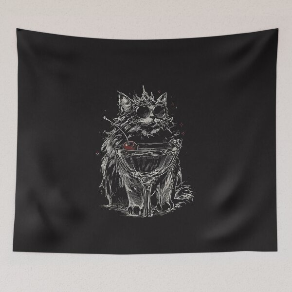 Item preview, Funny Princess Cat Martini Retro Cool Kitty Aesthetic Design designed and sold by kiralynstration.