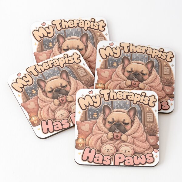Item preview, Funny sleepy French bulldogs loves coffee designed and sold by ModernPaws.