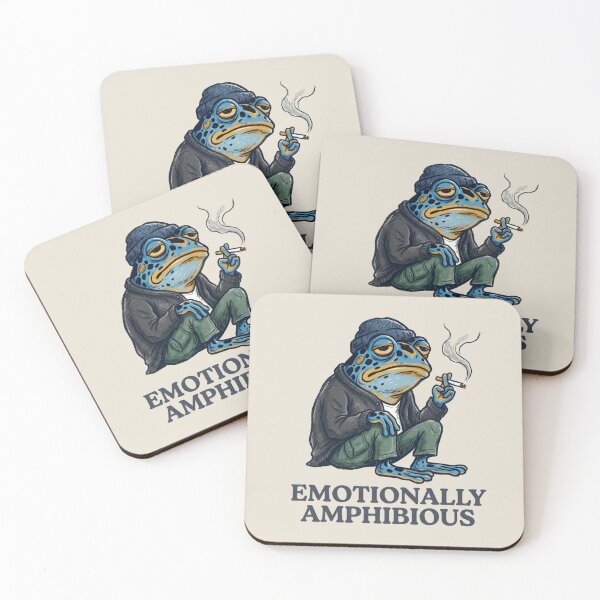 Item preview, Emotionally Amphibious Frog Meme T‑Shirt & Sticker – Funny Moody Frog Mental Health Humor designed and sold by ZyxDes.