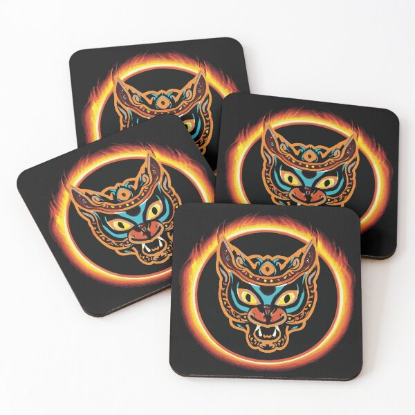 Item preview, Ring of Fire Tiger – Neon Tribal Cyberpunk Mascot designed and sold by TIGER-GEMINI.