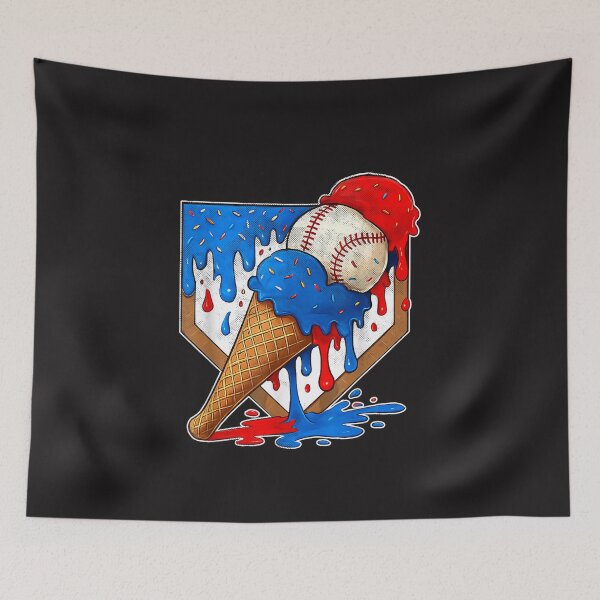 Item preview, Distressed Baseball Boys Ice Cream Drip Funny Youth Sports Design designed and sold by kiralynstration.