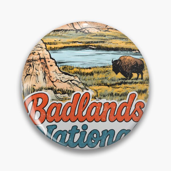 Item preview, Badlands National Park Colorful Landscape Cute Bison designed and sold by HowToCanadian.
