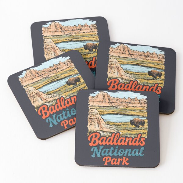 Item preview, Badlands National Park Colorful Landscape Cute Bison designed and sold by HowToCanadian.