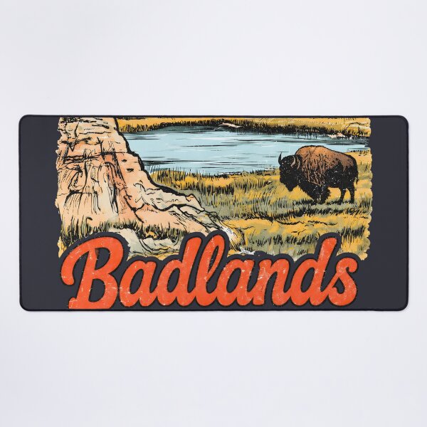 Item preview, Badlands National Park Colorful Landscape Cute Bison designed and sold by HowToCanadian.