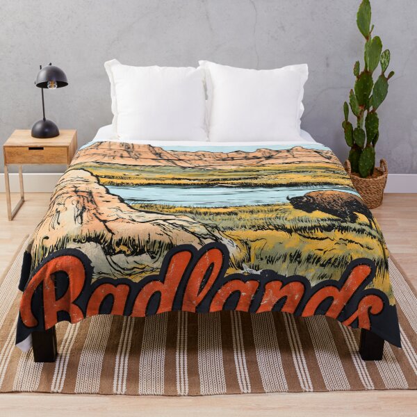 Item preview, Badlands National Park Colorful Landscape Cute Bison designed and sold by HowToCanadian.