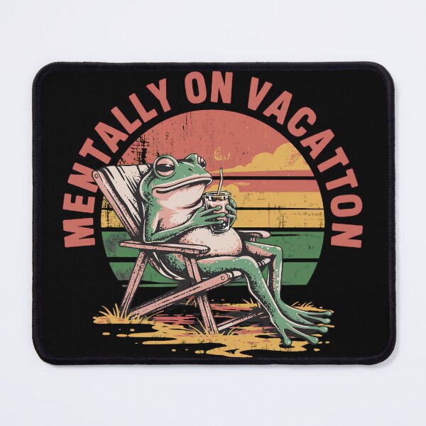 Item preview, Mentally On Vacation Frog Vintage Retro Nature Aesthetic designed and sold by mikoala50.