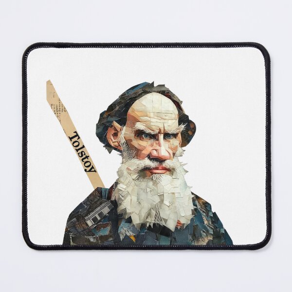 Item preview, Leo Tolstoy – Literary Collage Portrait Art Print | Russian Literature War and Peace Poster designed and sold by OzzFrequency.