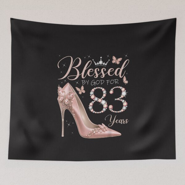 Item preview, Blessed By God for 83 Years Funny 83rd Birthday Queen Design designed and sold by kiralynstration.