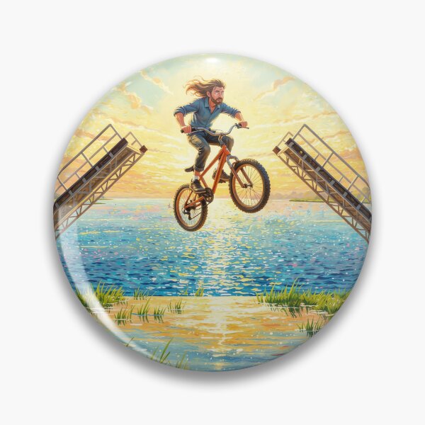Item preview, Man Jumping on Bike at Sunset designed and sold by M-Y-A-R-T-.