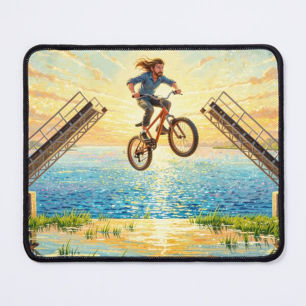 Item preview, Man Jumping on Bike at Sunset designed and sold by M-Y-A-R-T-.