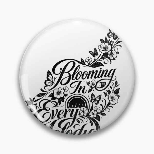 Item preview, Blooming In Every Melody Guitar Floral Butterfly Calligraphy T-Shirt designed and sold by XxZainStylexX.