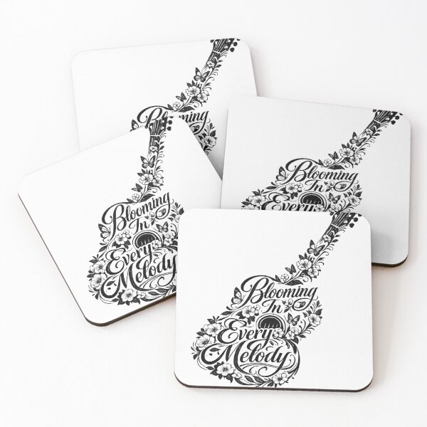 Item preview, Blooming In Every Melody Guitar Floral Butterfly Calligraphy T-Shirt designed and sold by XxZainStylexX.