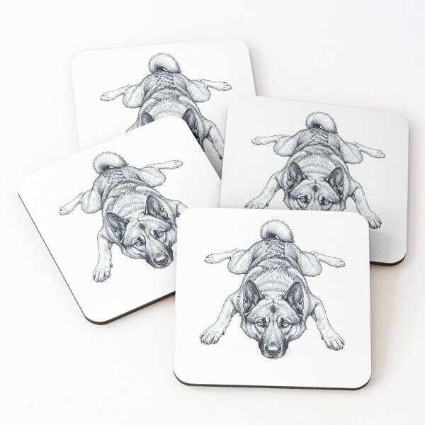 Item preview, Vintage Norwegian Elkhound Splooting Dog Mom Dad Lover designed and sold by DoodleTortle.