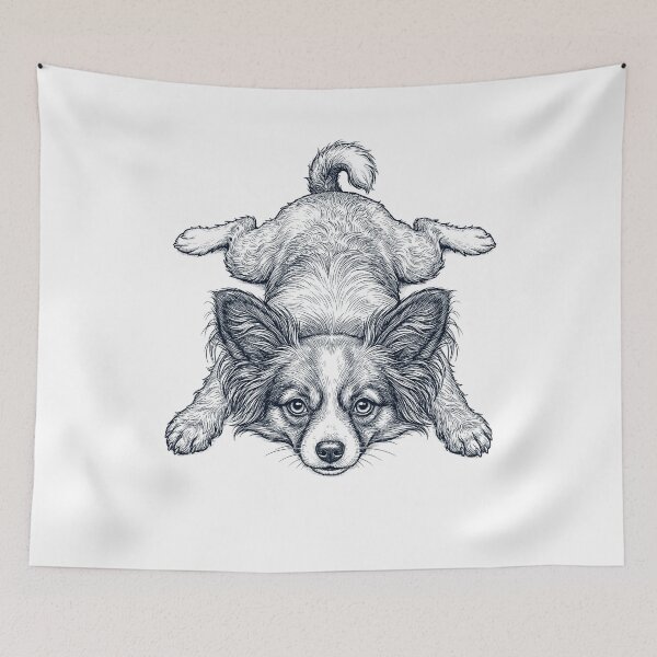 Item preview, Vintage Papillon Splooting Dog Mom Dad Lover designed and sold by DoodleTortle.