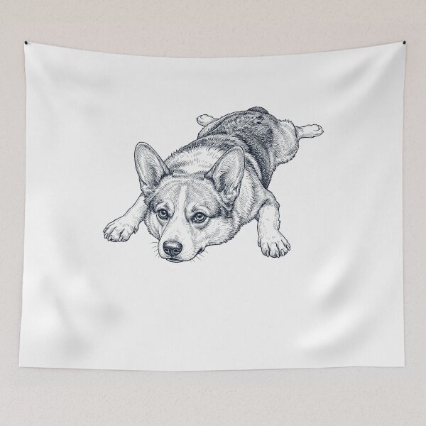 Item preview, Vintage Pembroke Welsh Corgi Splooting Dog Mom Dad Lover designed and sold by DoodleTortle.