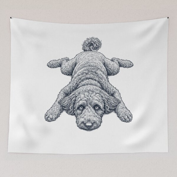 Item preview, Vintage Portuguese Water Dog Splooting Dog Mom Dad Lover designed and sold by DoodleTortle.