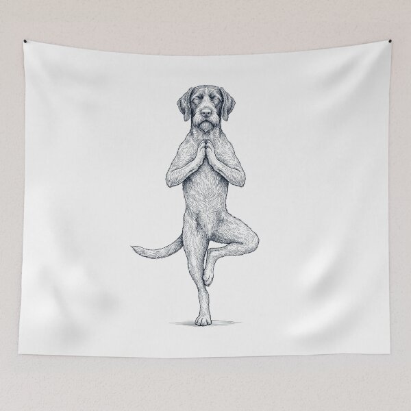 Item preview, Vintage German Wirehaired Pointer Yoga Tree Pose Dog Mom Lover designed and sold by TerryConnells.