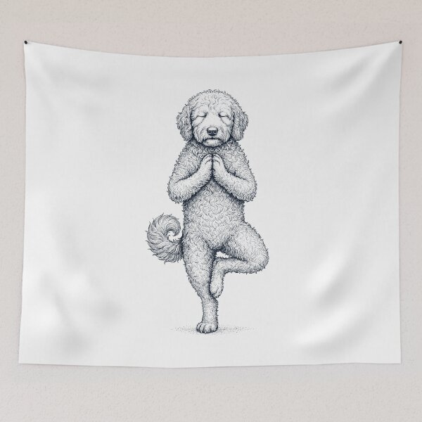 Item preview, Vintage Goldendoodle Yoga Tree Pose Dog Mom Lover designed and sold by TerryConnells.