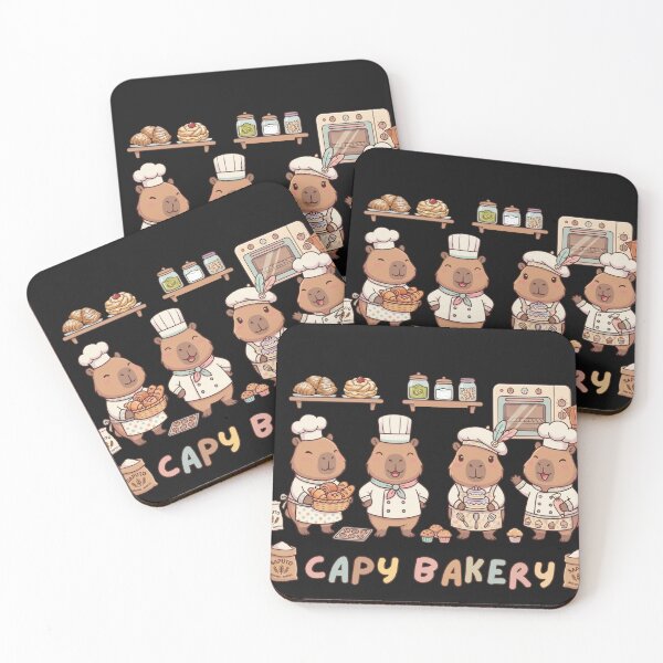 Item preview, Capy Bakery Cute Capybara Bakers Illustration Set designed and sold by sanorastyle.