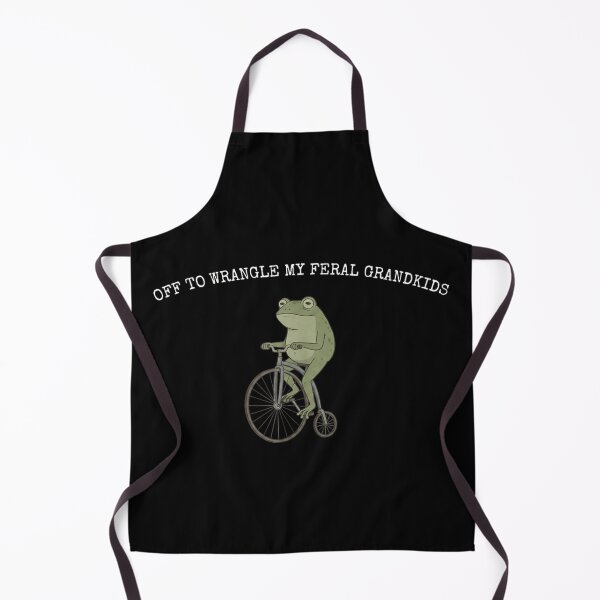 Item preview, Off To Wrangle My Feral Grandkids Funny Frog On A Bicycle designed and sold by CaosticDomes.