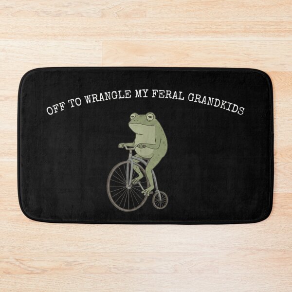 Item preview, Off To Wrangle My Feral Grandkids Funny Frog On A Bicycle designed and sold by CaosticDomes.