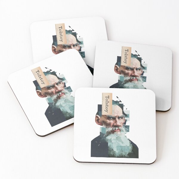 Item preview, Leo Tolstoy – Literary Collage Portrait Art Print | Russian Literature War and Peace Poster designed and sold by OzzFrequency.