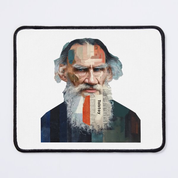 Item preview, Leo Tolstoy – Literary Collage Portrait Art Print | Russian Literature War and Peace Poster designed and sold by OzzFrequency.