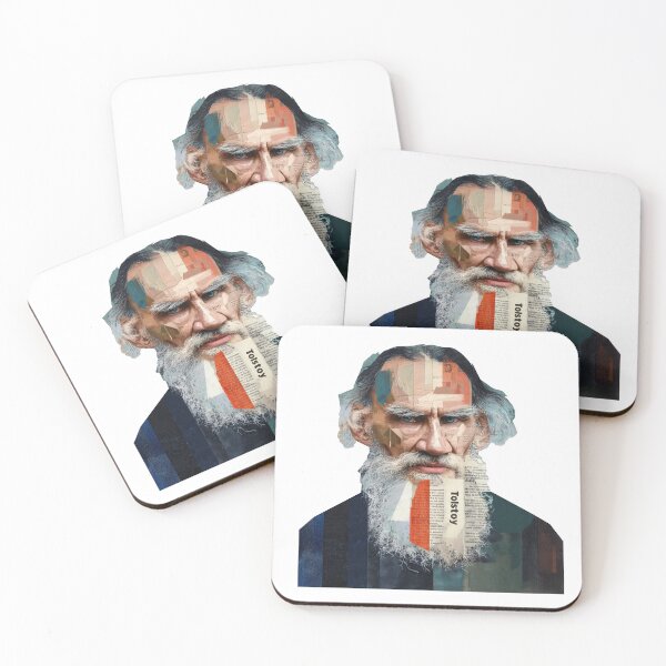 Item preview, Leo Tolstoy – Literary Collage Portrait Art Print | Russian Literature War and Peace Poster designed and sold by OzzFrequency.