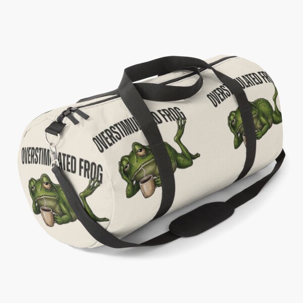 Item preview, Overstimulated Frog Retro Funny Mental Health Introvert Coffee Lover Gift designed and sold by ZyxDes.