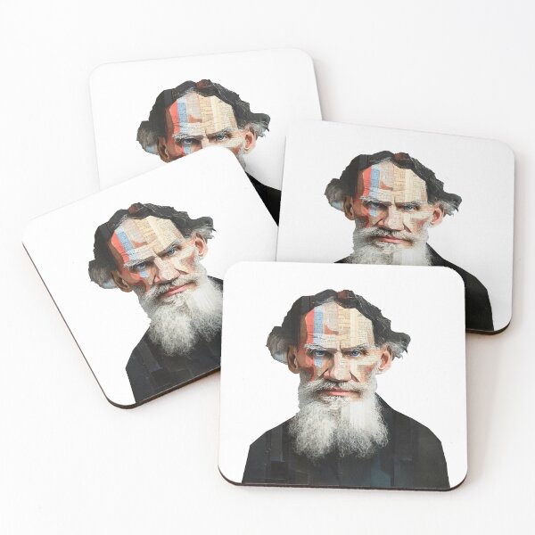 Item preview, Leo Tolstoy – Literary Collage Portrait Art Print | Russian Literature War and Peace Poster designed and sold by OzzFrequency.