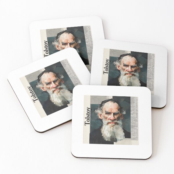 Item preview, Leo Tolstoy – Literary Collage Portrait Art Print | Russian Literature War and Peace Poster designed and sold by OzzFrequency.