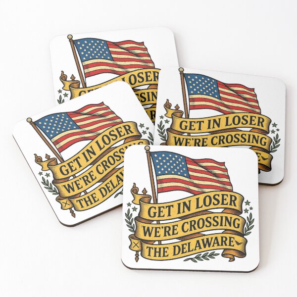 Item preview, Get In Loser We're Crossing The Delaware T-Shirt – Funny Patriotic Vintage Gift designed and sold by MerchlyMike.