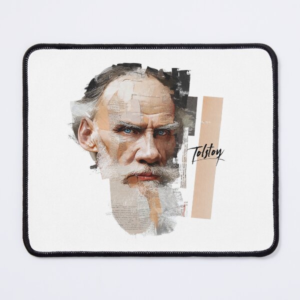 Item preview, Leo Tolstoy – Literary Collage Portrait Art Print | Russian Literature War and Peace Poster designed and sold by OzzFrequency.