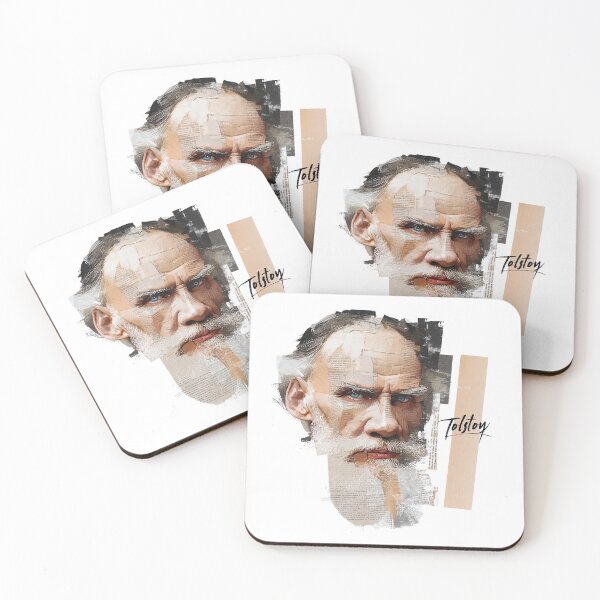 Item preview, Leo Tolstoy – Literary Collage Portrait Art Print | Russian Literature War and Peace Poster designed and sold by OzzFrequency.