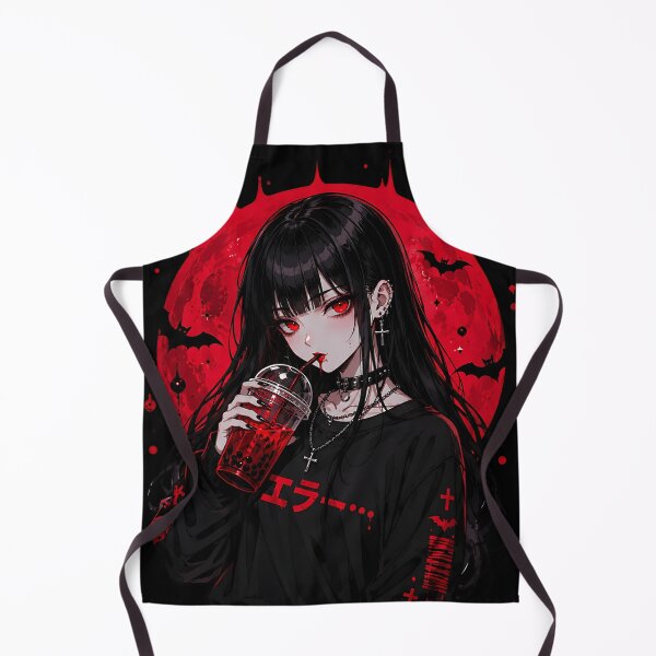 Item preview, Goth Vampire Girl Drinking Bubble Tea designed and sold by HeyChickasClubX.