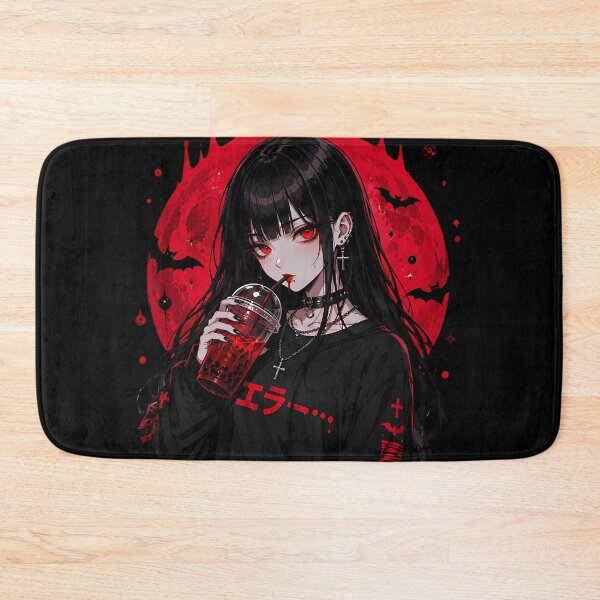Item preview, Goth Vampire Girl Drinking Bubble Tea designed and sold by HeyChickasClubX.