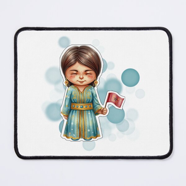 Item preview, Moroccan Woman in Traditional Outfit Holding Morocco Flag designed and sold by iamKRUK.