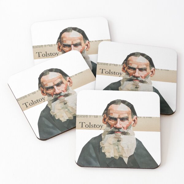 Item preview, Leo Tolstoy – Literary Collage Portrait Art Print | Russian Literature War and Peace Poster designed and sold by OzzFrequency.